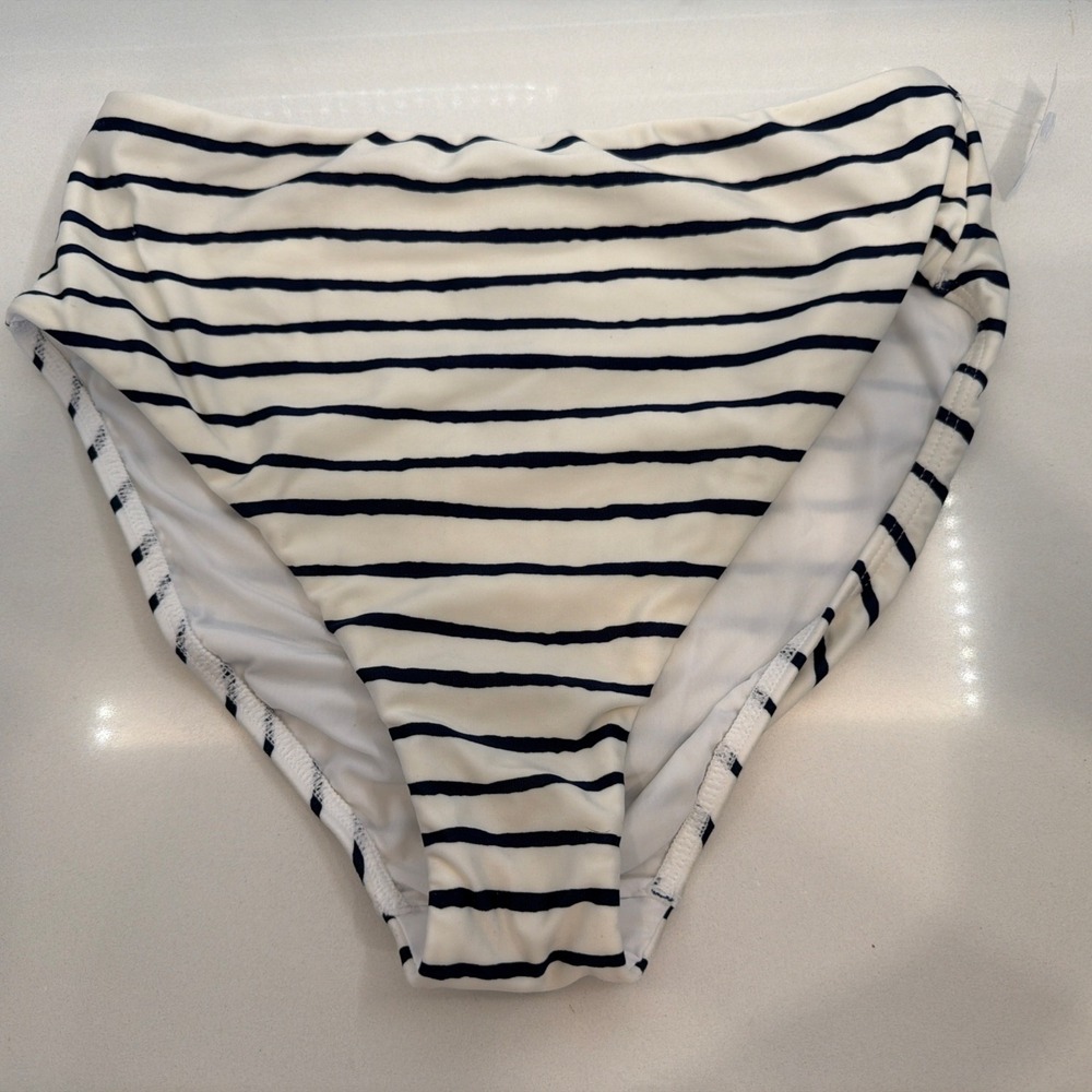 Vix By Paula Hermanny‎ Ivory Blue Stripe Bikini Swimsuit Bottom XS